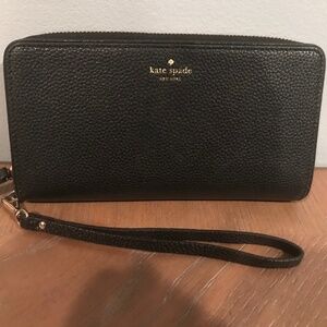 Kate Spade Staci Large Carryall Wristlet Clutch Wallet Black